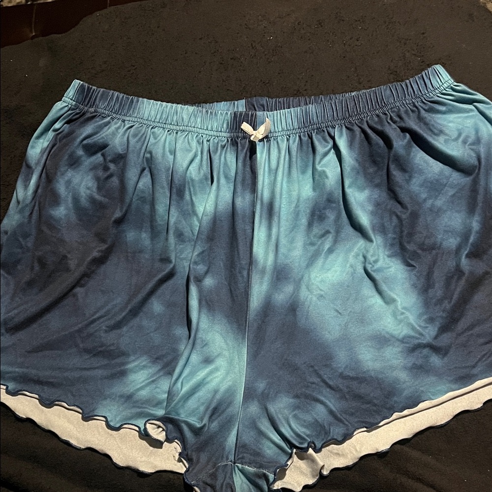 SHEIN Blue Tie-Dye Pajama Shorts